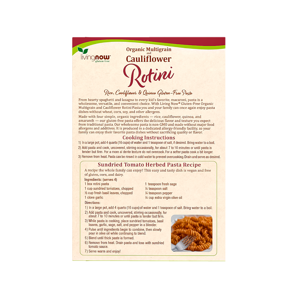 Cauliflower & Multigrain Rotini – Pasta Orgánica Sin Gluten - Imagen 3